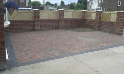 Block pave drive, wall and fence panels in Cutsyke, Castleford.